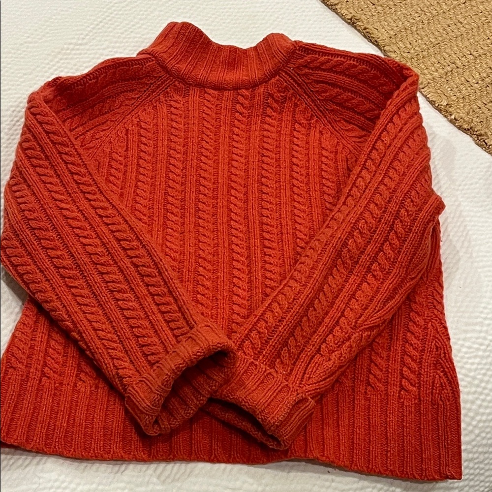 GAP Women's Vibrant Orange Zip-Up Cardigan - Picture 4 of 6
